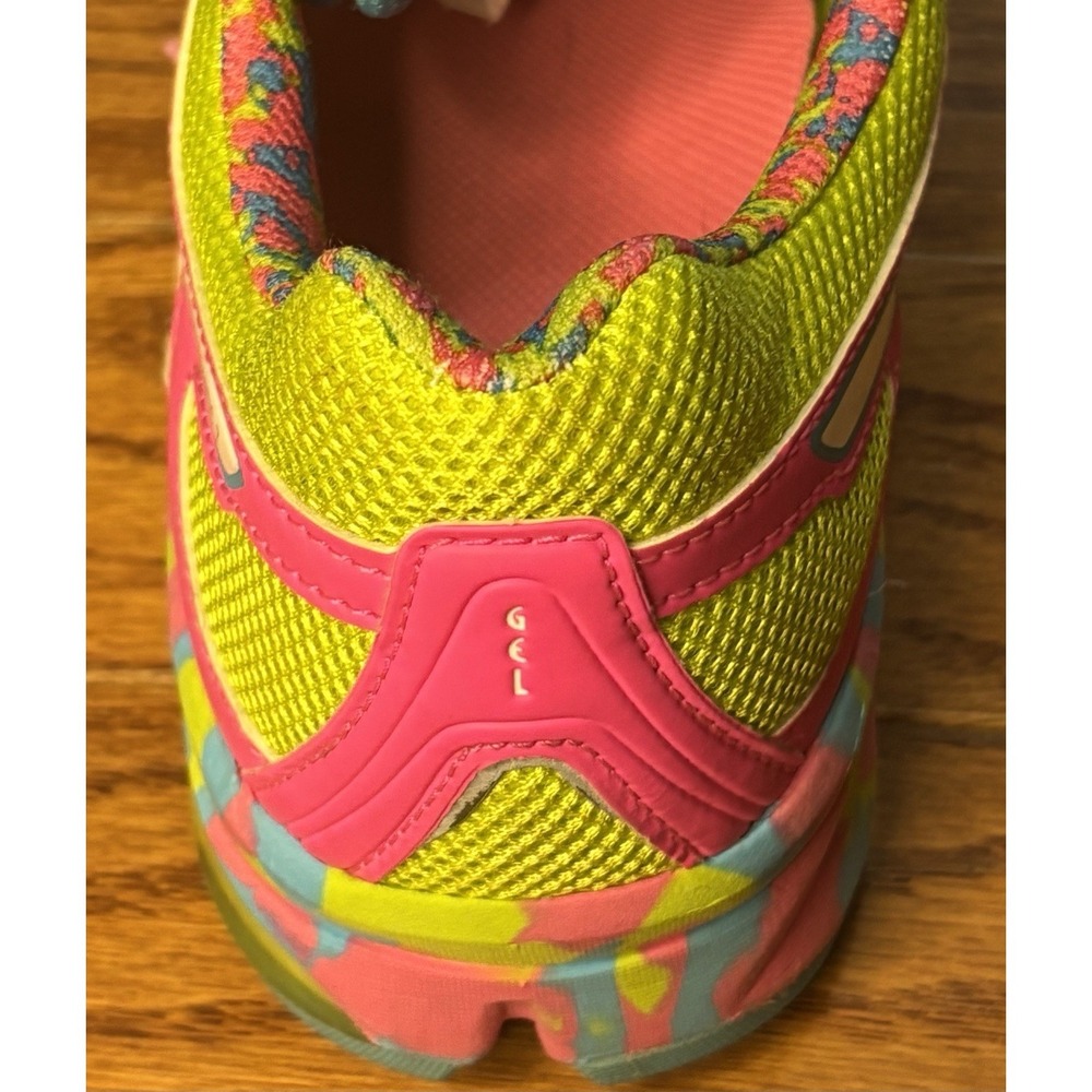 Asics Gel Frantic 7 Pink White Lime Woman's Size 8 Shoes Psychedelic Running - Picture 9 of 11